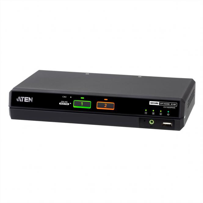 CS1182DPH4C 2-Port USB 5K DP/HDMI, Single Display Universal Secure KVM Switch mit CAC 