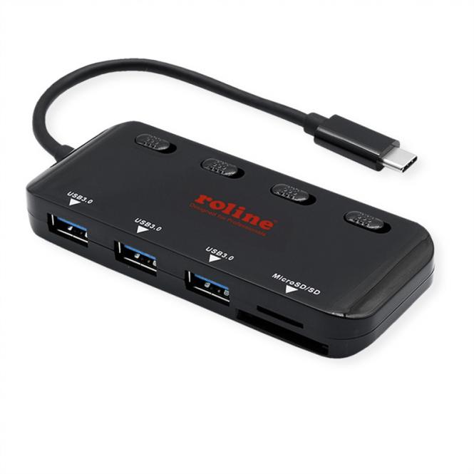Hub USB 3.2 Gen 1, 3 ports, type C, 1 port Cardreader 