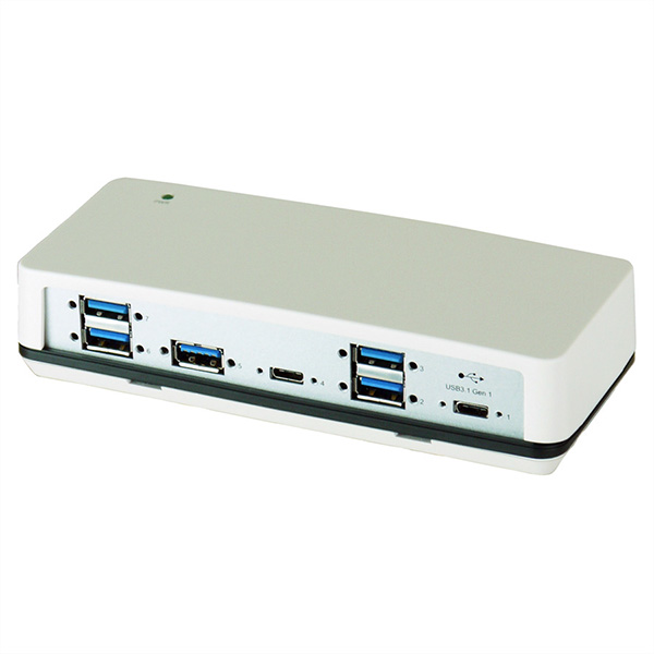 EX-1198VS Hub à 7 ports USB3.0/3.1(Gen1) C, adaptateur 12V/3A et câble USB C-C 