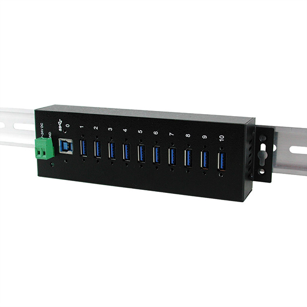 EX-1110HMVS Hub à 10 ports USB 3.0, protection de surtension et boîtier métal 