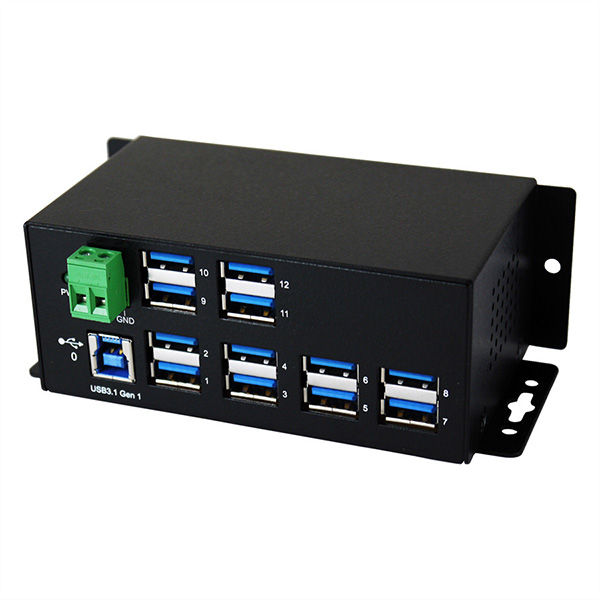 EX-1112HMVS Hub à 12 ports USB 3.0, protection de surtension et boîtier métal 