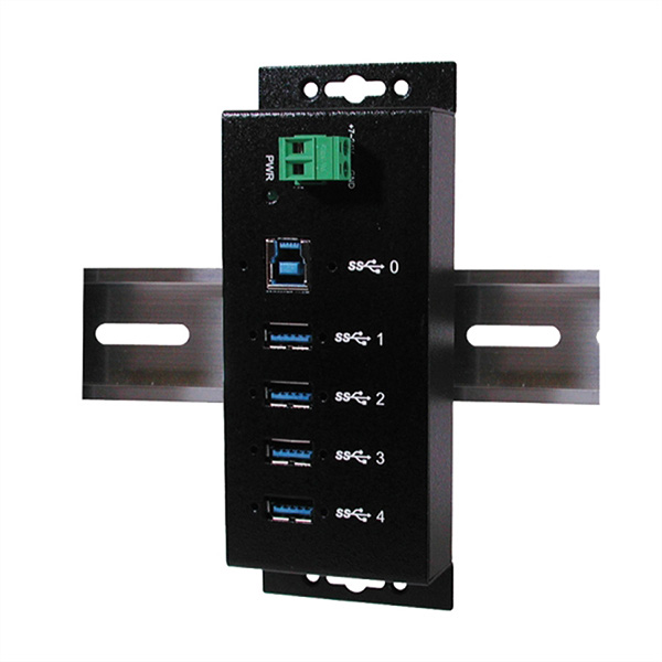 4-Port USB 3.0 Hub, inkl. Din-Rail-Kit, Überspannungsschutz 