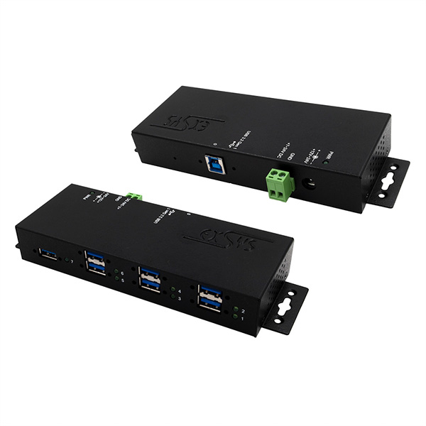 EX-1517HMVS, concentrateur métallique USB 3.2 Gen1géré à 7 ports, protection contre les surtensions 15KV EDS 
