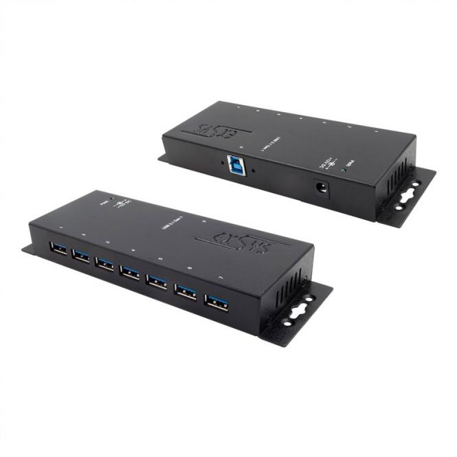 HUB USB 3.2 Gen1 à 7 ports, protection de surtension 15KV ESD, EX-1188HMS-3 