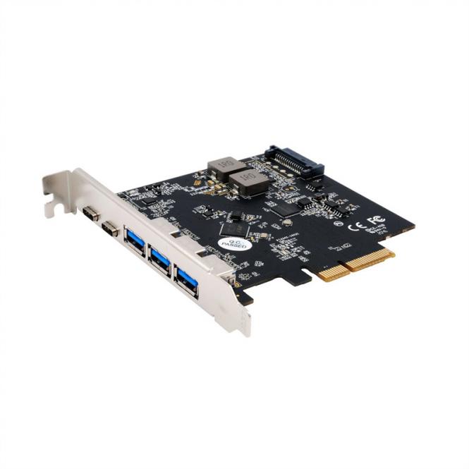 EX-12006 Carte USB 3.2 Gen2 PCIe, 2 ports type C et 3 ports type A 