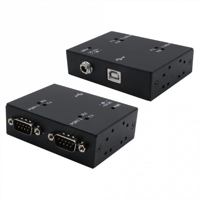 EX-13072HM USB 2.0 vers 2 ports série RS-232 Boîtier métallique Kit de puces FTDI 