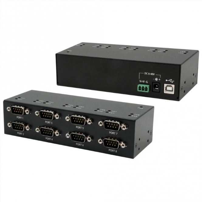 EX-13078HM USB 2.0 vers 8 ports série RS-232 Boîtier métallique Kit de puces FTDI 