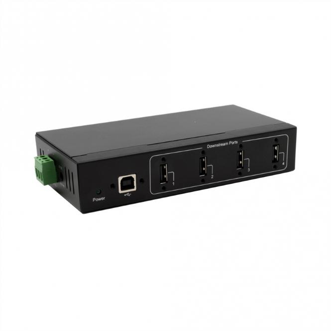EX-11214HMVS HUB 4 ports USB 2.0métal avec alimentation 5V/2A Genesys Chipset 