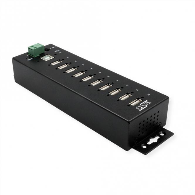 EX-1170HMVS Hub métallique USB 2.0 à 10 ports, protection contre les surtensions 15kV 