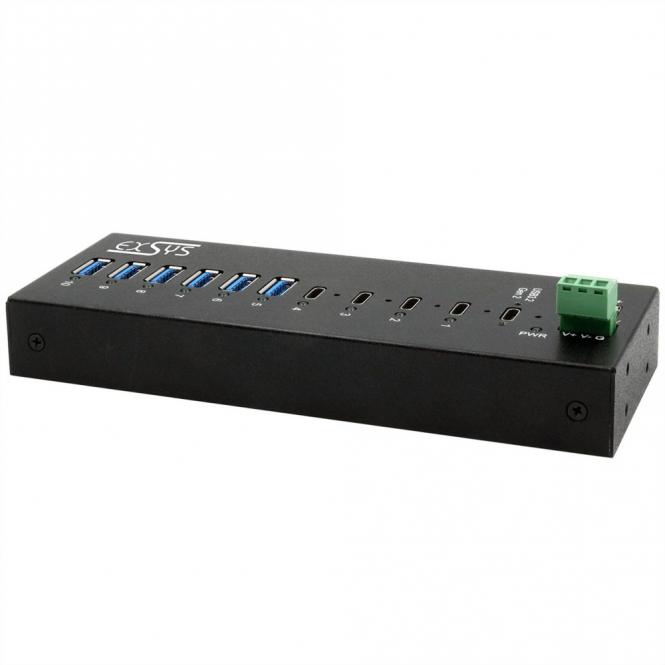 EX-12280HMS HUB métallique 10 ports USB 3.2 Gen 2, 4x USB-C et 6x USB-A 