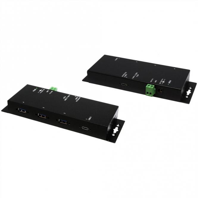 EX-1191HMVS-PD Hub métallique USB 3.2 Gen 1 à 4 ports, avec recharge USB-PD 