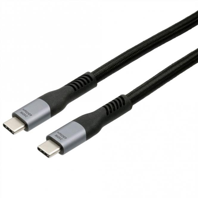 EX-K1598-1.0 Câble USB 4.0 Connecteur USB-C, 5A, 40Gbit/s, 240W , noir, 1m 