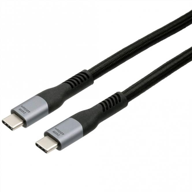 EX-K1598-2.0 Câble USB 4.0 Connecteur USB-C, 5A, 40Gbit/s, 240W , noir, 2m 