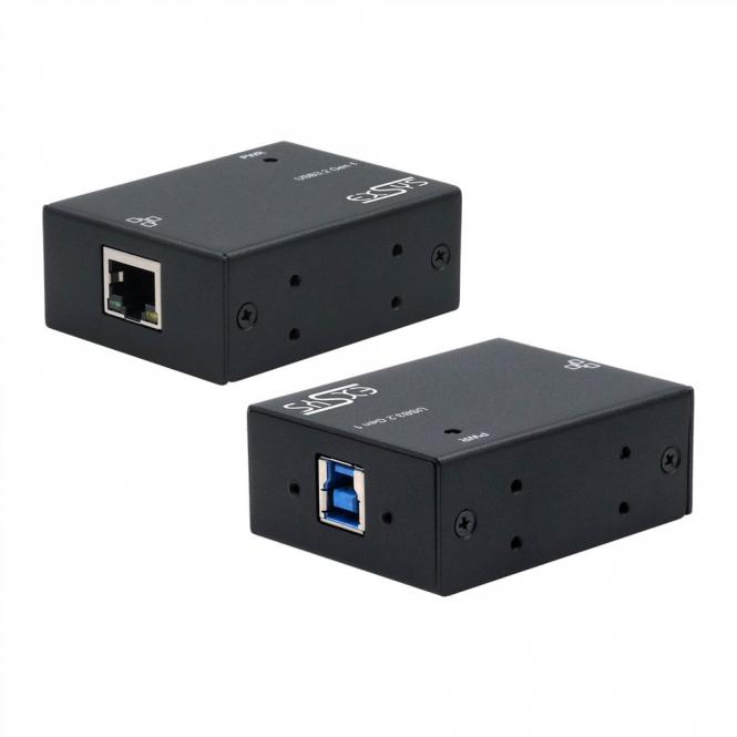 EX-13021HMV USB 3.2 type B vers Ethernet 1 Gigabit, kit rail DIN inclus 