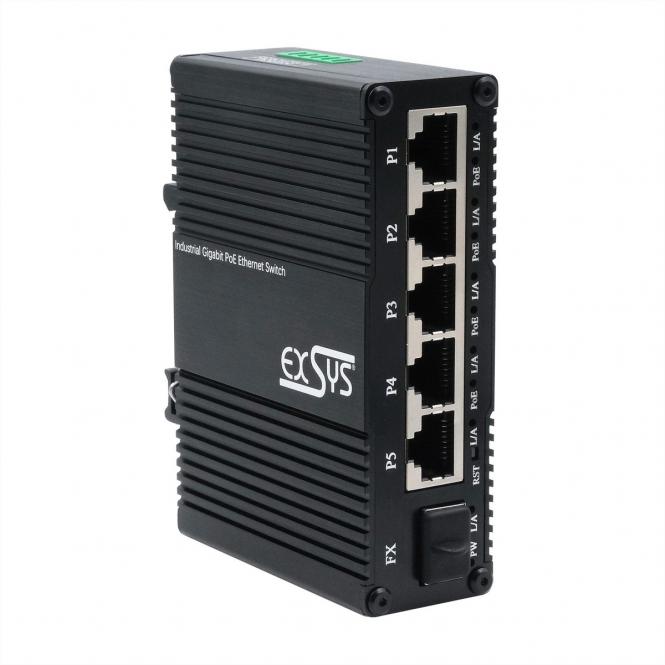 EX-62030MPoE-SFP : mini-commutateur industriel Gigabit SFP PoE+ à 5+1 ports, géré via le Web 