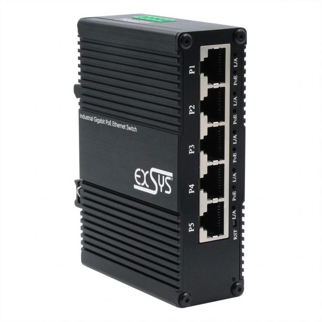 EX-62030MPOE Mini commutateur industriel Gigabit PoE+ à 5 ports, géré via le Web 