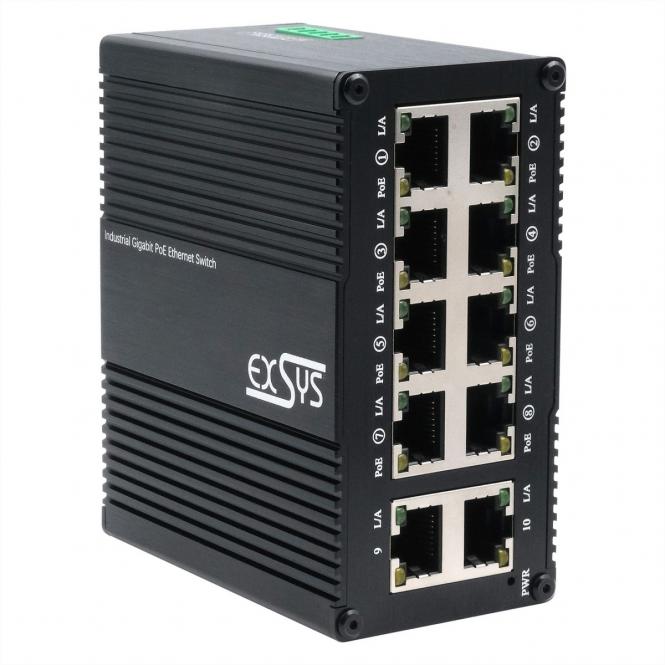 EX-62026 : commutateur Ethernet industriel PoE à 10 ports, 8 ports PoE + 2 ports 10/100/1000Tx 