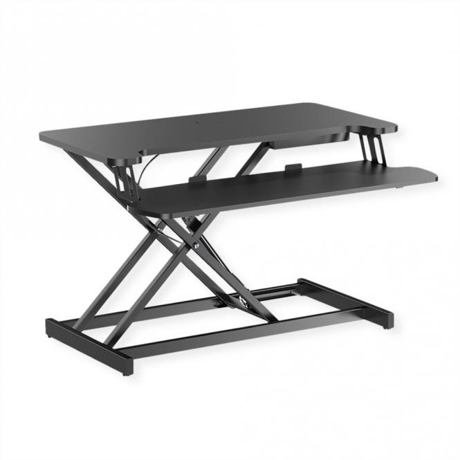 Höhenverstellbarer Schreibtischaufsatz, 800 x 400mm, schwarz 