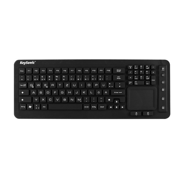 KeySonic KSK-6231 INEL Industrietastatur mit Touchpad, beleuchtet schwarz 