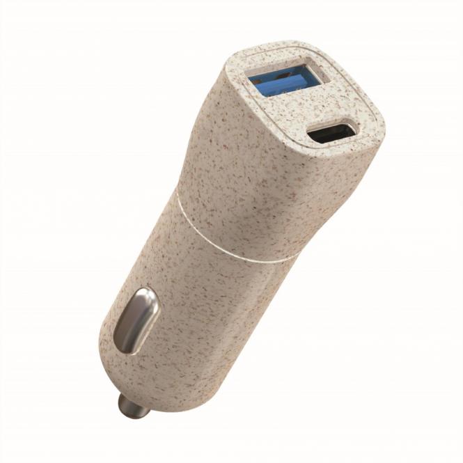 BIO-CC-38W Chargeur pour voiture USB, 2 ports USB-C et A 