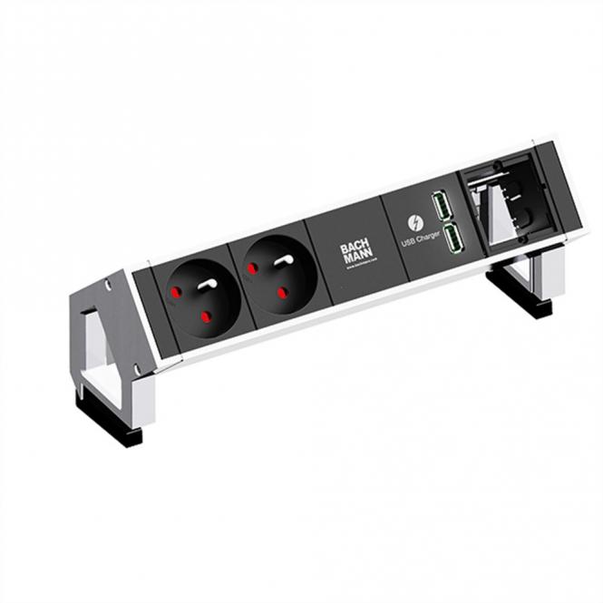 DESK2 2xUTE 35° 1xUSB Charger 1xCM courant 0,2m GST18 blanc 