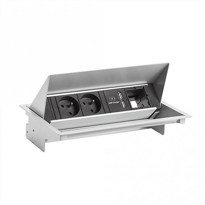 CONEO SET 2xUTE 1xUSB Charger 1xCM 0,2m GST18 weissaluminium 