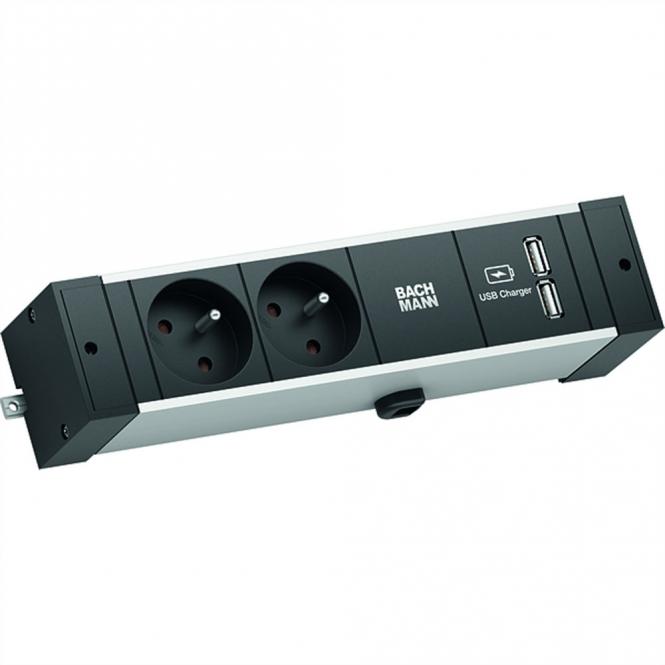 DESK RAIL 2xUTE 1xUSB Charger 2,0m GST18 