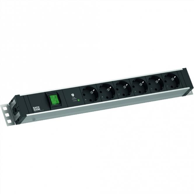 19-Zoll 1,5HE 6xCEE7/3 1xSchalter 1xSPD-Plus 2,0m CEE7/7 