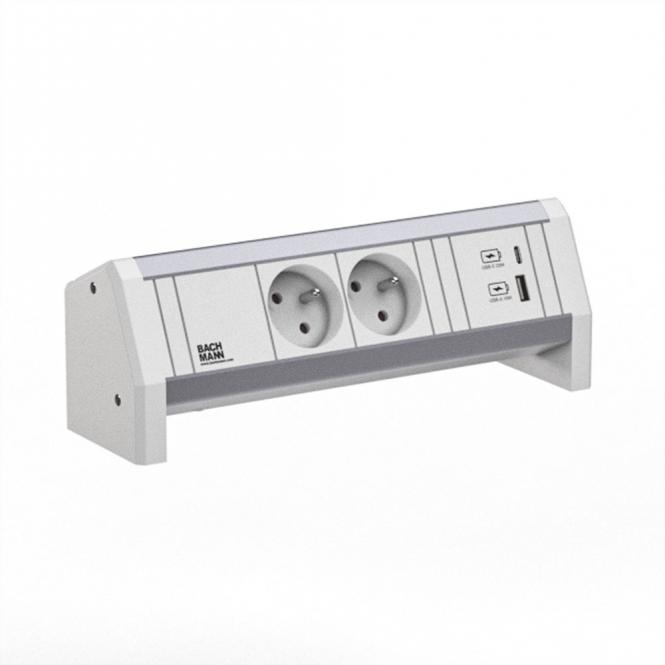 DESK 2xUTE 1xUSB A/C 22W GST18 RAL9010 