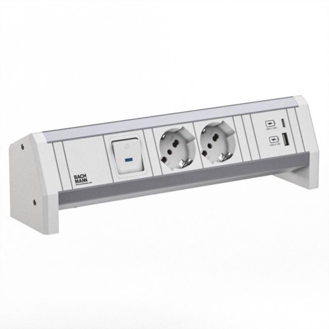 DESK 2xP40 1xUSB A/C 22W 1xSchalter GST18 RAL9010 