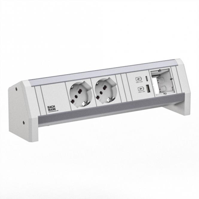 DESK 2xP40 1xUSB A/C 22W 1xCM GST18 RAL9010 