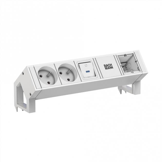 DESK2 white 2xUTE 1xSchalter 1xCM 0,2m GST18 RAL9010 