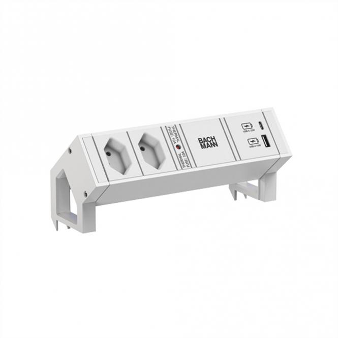 DESK2 2xCH T13 1xUSB A/C 22W 0,2m GST18 RAL9010 