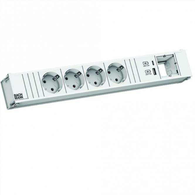 CONI 4xCEE7/3 1xUSB A/C 22W 1xCM 0,2m GST18 RAL9010 