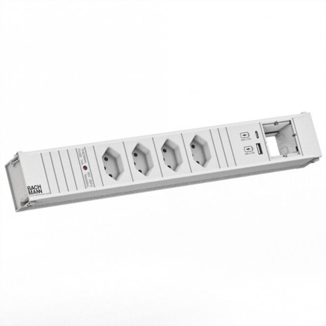 CONI 4xCH 0° 1xUSB A/C 22W 1xCM 0,2m GST18 RAL9010 