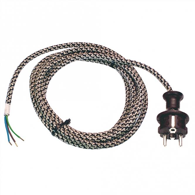 Zuleitung Bügeleisen 3m, H03RT-H 3G1,0mm² grau/weiß 