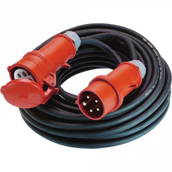 Extension 5G1,5mm² schwarz, H07RN-F CEE 16A rot 400V Phasenwender, 10m 