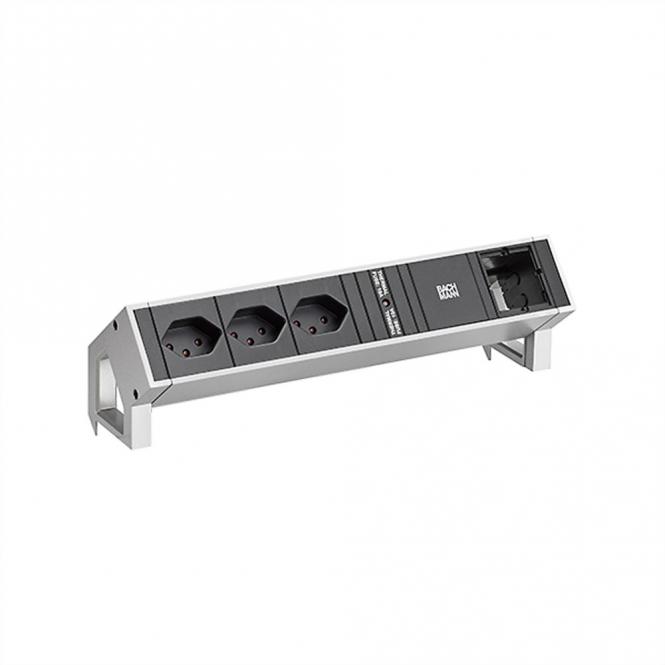 DESK2 3xCH T13 90° 1xCM, Strom 0,2m GST18 Inox lackiert Schweiz 