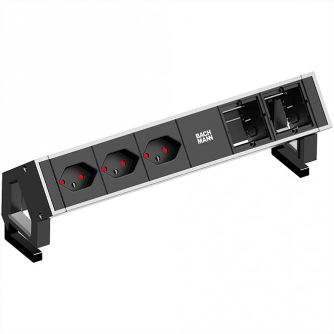 DESK2 3xCH T13 90° 2xCM, Strom 0,2m GST18 Inox lackiert Schweiz 