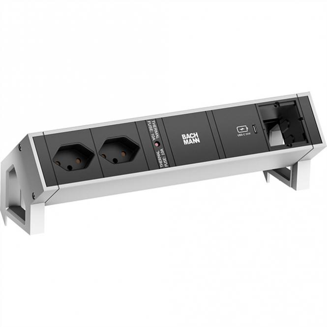 DESK2 2xCH 1xUSB C 30W 1xCM, 0,2m GST18 INOX Schweiz 