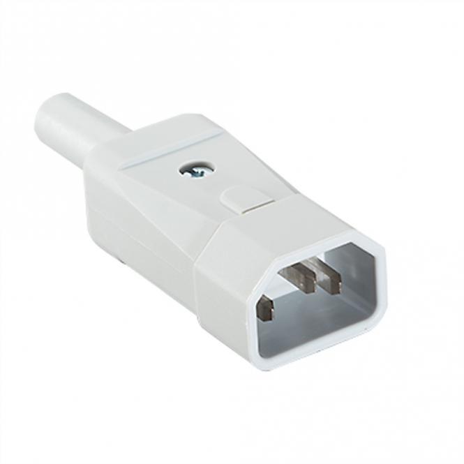 Kaltgerätestecker Typ 749 70°C, Hellgrau 