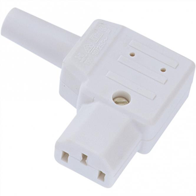 Kaltgerätedose Typ 790 70°C, gewinkelt, weiß 