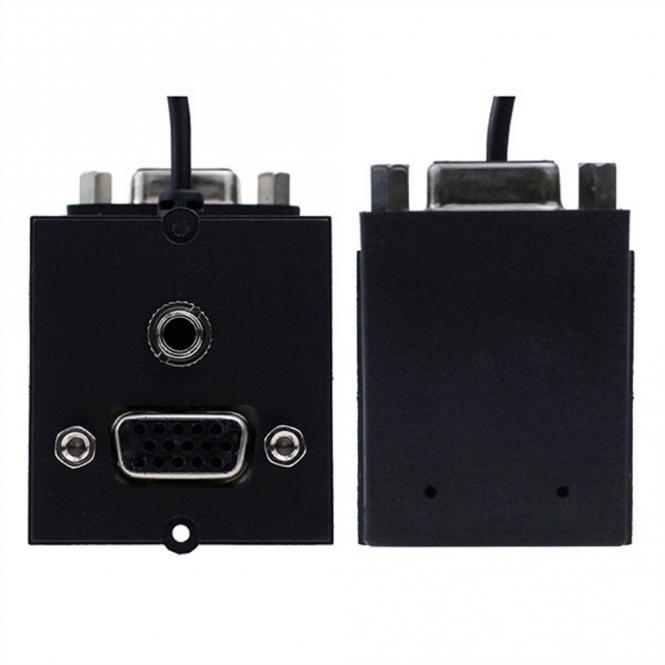 Rahmen 1xVGA+Klinke, 90° Abgang seitlich 