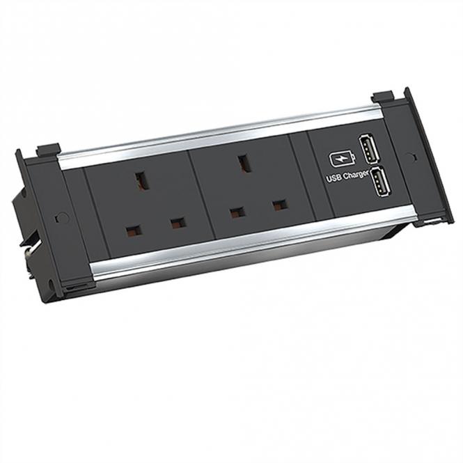 KAPSA S 2xUK 90° USB Charger, Strom 2,0m UK 13A Großbritannien 