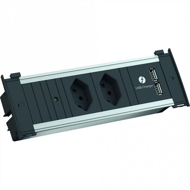 KAPSA S 2xCH T13 USB Charger, 1xFUSE 10A Strom 0,2m GST18 Schweiz 