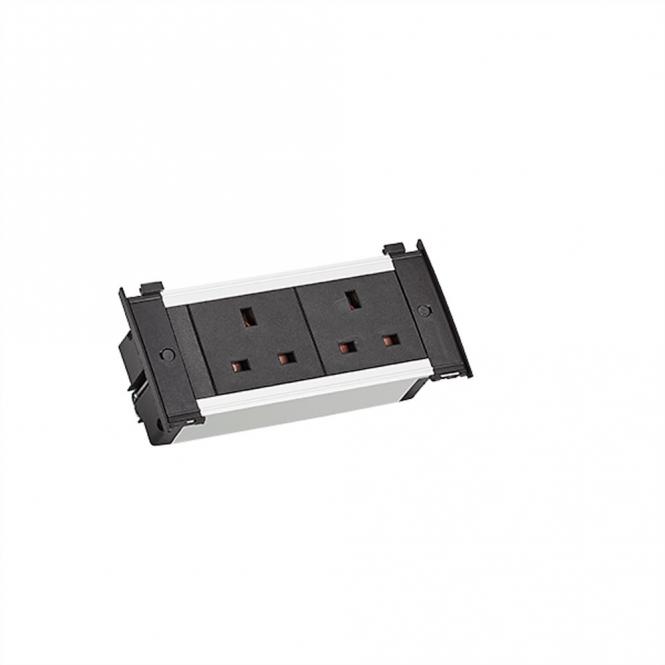 KAPSA XS 2xUK 13A schwarz, Strom 2,0m UK 13A Großbritannien 