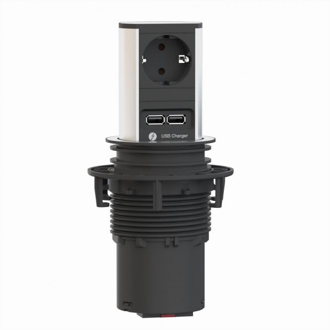 ELEVATOR 1xCEE7/3 USB Charger, Strom 2,0m CEE7/7 