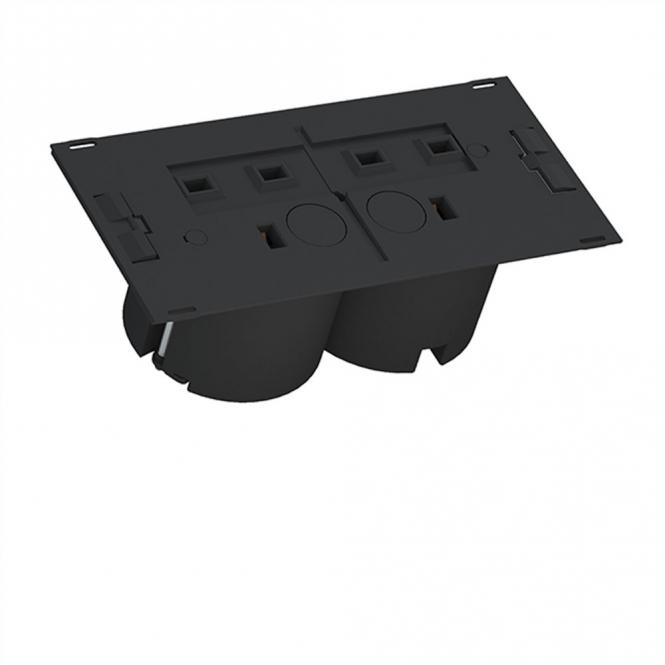 DUE 2xBS1363 Großbritannien, incl. Anschlusskabel, schwarz, 2m 