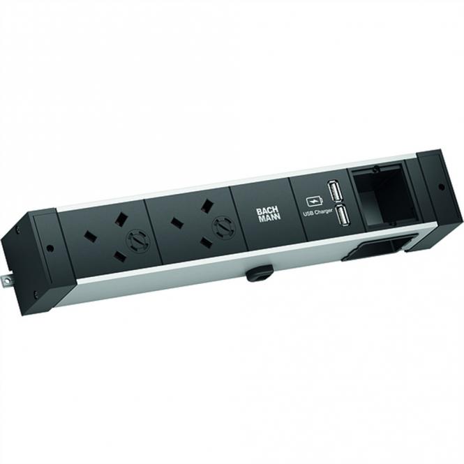 DESK RAIL 2xUK 1xCM, USB Charger 2,0m GST18 Großbritannien 