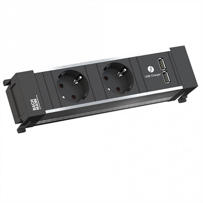 POWER FRAME 2xCEE7/3 Chargeur USB, courant 2,0m AEH 